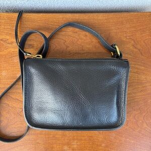 MADEWELL Simple Pouch Belt Bag Black Leather